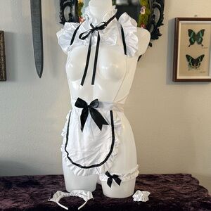 4 pc maid apron set